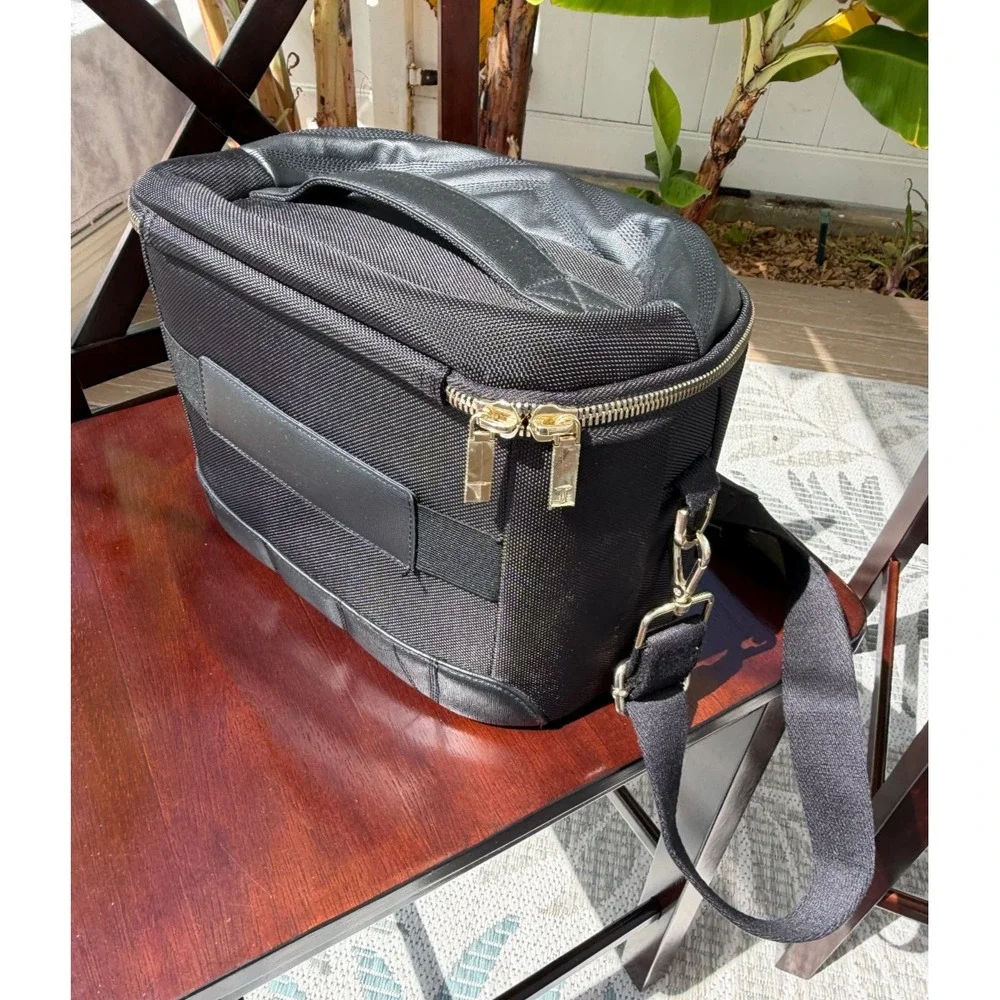 Case Vanity Train Ted Baker London Black Gold Hardside Trolley Strap Cosmetic
